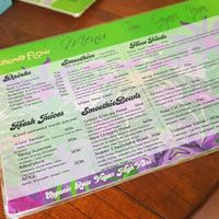 Menu  at Cacao Flow in Jimbaran