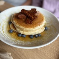 The pancakes can be made vegan and are amazing   at Birdhouse in Sheffield