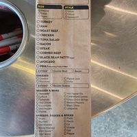 Menu at Which Wich in Myrtle Beach