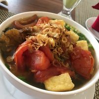 vegan noodle soup at Om Vegan Garden in Hanoi
