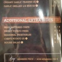 Menu at Caboolture Sports Club in Morayfield