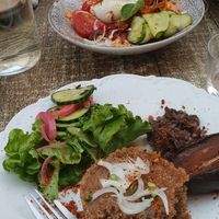 Quinoa trioche and tomato pasta with buratta. We were surprised that both dishes were cold. at ChaCha in Nantes