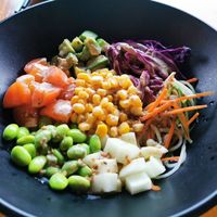 Veggie poke bowl at FuduBa Zen in Miri