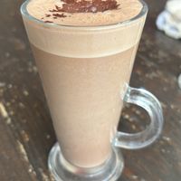 Oat milk Hot Chocolate   at Mojo's Music Cafe in Scarborough