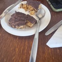 Vegan flapjack   at Mojo's Music Cafe in Scarborough