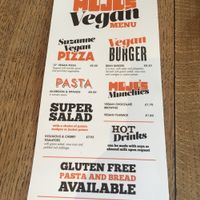 Vegan menu side 1 at Mojo's Music Cafe in Scarborough
