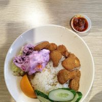 Chicken cutlet rice at En Hui Vegetarian Food 恩惠素食 - Marsiling in North Singapore