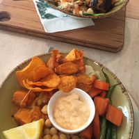 Nearest - vegan noodle bowl, furthest - vegie rice bowl  at Shake Cafe - Camillo Cavour in Florence