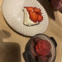 Vegan cheesecake and vegan brownie   at Jumon in Belfast