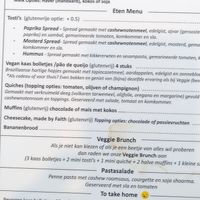 Menu at Veggie in Rotterdam