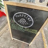 sign  at Tompkins Square Bagels in New York City