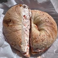 Sourdough with tofu sundried tomato  at Tompkins Square Bagels in New York City