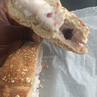 Tofu triple berry spread at Tompkins Square Bagels in New York City