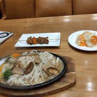 Straw mushroom BBQ and Chinese noodles at Vitking House in Siem Reap