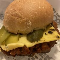 Cheeze burger slider. Delicious. Would def order again  at MooFree Burgers - Food Truck in Morningside