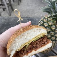 Really enjoyed this cheeseburger  at MooFree Burgers - Food Truck in Morningside