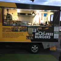 The truck early evening  at MooFree Burgers - Food Truck in Morningside