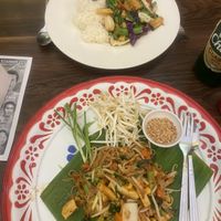 Stir fry vegetables with tofu and rice. Pad Thai with tofu (ask for no egg)  at Its Good Kitchen in Chiang Mai