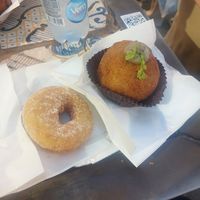 Donut and mushroom arancina at kePalle - Via Maqueda in Palermo