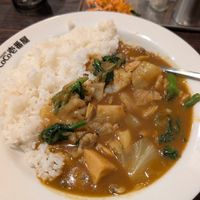 Make sure your curry doesn't come with shellfish like ours did! at Coco Ichibanya in Hiroshima