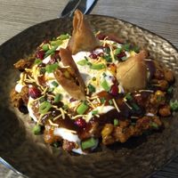 Samosa chaat at Indi-Yang in Torquay