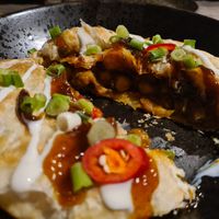 Indian pancake with chickpea curry filling at Indi-Yang in Torquay