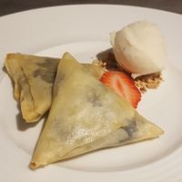 Vegan chocolate samosas at Indi-Yang in Torquay