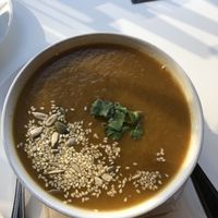 Potato leak soup at The Green Moustache in North Vancouver