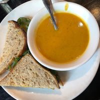 The Seedywich (V) & cup of Ginger Coconut Sweet Potato Soup (V) at Sleepy Bee Cafe - Downtown in Cincinnati