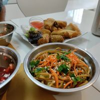 Yummy fried noodles at Loving Hut in Valencia