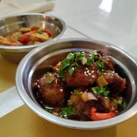 Sweet and sour balls at Loving Hut in Valencia