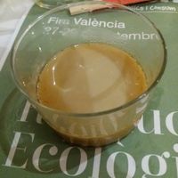 Creme caramel at Loving Hut in Valencia