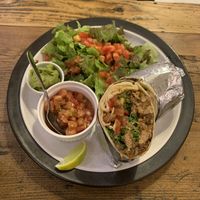 Burrito with salad at EvilTex in Takayama