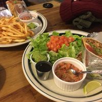 You can choose between burrito with fries and burrito with salad at EvilTex in Takayama