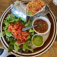 Vegan burrito with salad   at EvilTex in Takayama