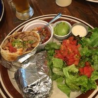 Vegan burrito with salad at EvilTex in Takayama