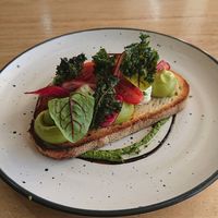 Avocado bruschetta (vegetarian) at Turning Point in Ripponlea