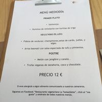 Menu  at La Tastaolletes in Valencia