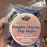 seasonal vegan pumpkin chocolate chip muffin   at The Veggie Wagon in Carolina Beach