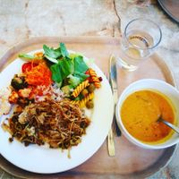 Cabbagepudding and daal vegan at Andrum Cafe in Gothenburg