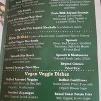 Vegan catering menu at Bario's Pizza in Staten Island