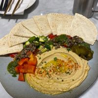 Hummus with pita bread at Herbivore - Shin Kong Mitsukoshi in Taipei