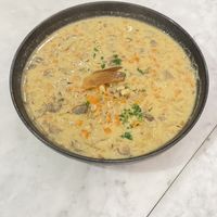 Mushroom soup  at Herbivore - Shin Kong Mitsukoshi in Taipei