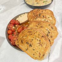 Toasted bread with tomato’s and cashew cheese   at Herbivore - Shin Kong Mitsukoshi in Taipei