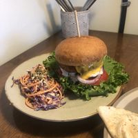 V-cheese burger at And 유 (Yu) Cafe in Jeju