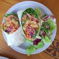 Tempeh wrap (great pic, aye?) at And 유 (Yu) Cafe in Jeju