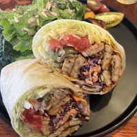 Spicy tempeh wrap  at And 유 (Yu) Cafe in Jeju