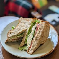 Vegan Tempeh Mayo Sandwich at And 유 (Yu) Cafe in Jeju
