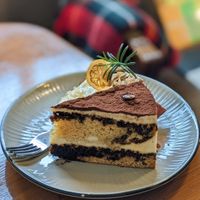 Vegan Earl Grey Lemon & Tiramisu Cakes at And 유 (Yu) Cafe in Jeju