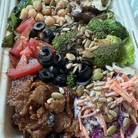 Bulgogi salad - takeout order.  at And 유 (Yu) Cafe in Jeju